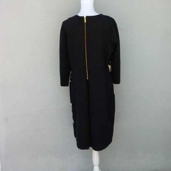 Chico's Dress XS Womens 3/4 Sleeves Knee Length Animal Print Black - Picture 6 of 8